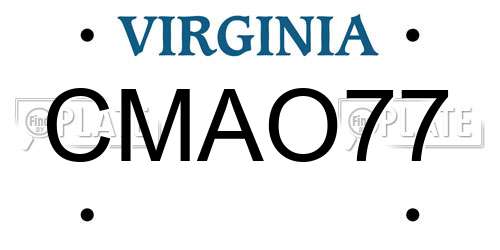 CMAO77 Virginia License Plate
