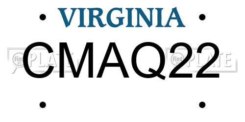 CMAQ22 Virginia License Plate