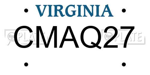CMAQ27 Virginia License Plate