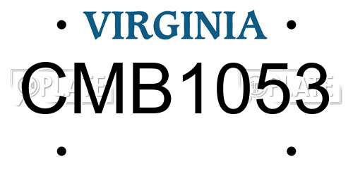CMB1053 Virginia License Plate