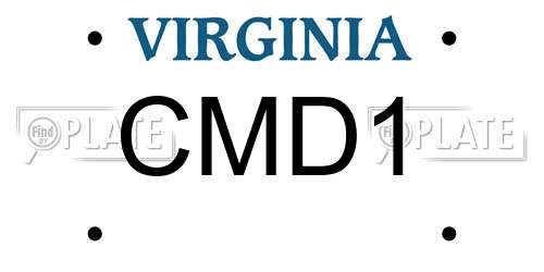 CMD1 Virginia License Plate