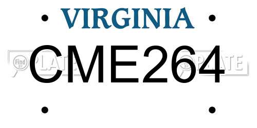 CME264 Virginia License Plate