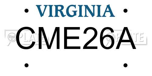CME26A Virginia License Plate