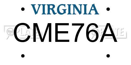 CME76A Virginia License Plate