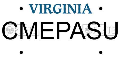 CMEPASU Virginia License Plate