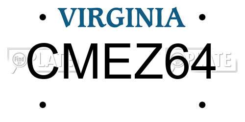 CMEZ64 Virginia License Plate