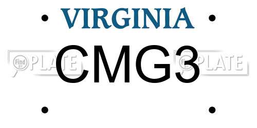 CMG3 Virginia License Plate