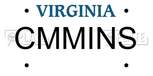 CMMINS Virginia License Plate
