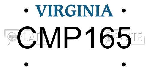 CMP165 Virginia License Plate