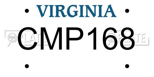 CMP168 Virginia License Plate