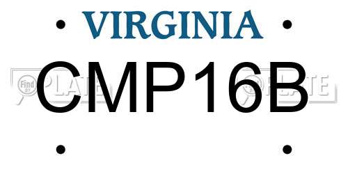 CMP16B Virginia License Plate