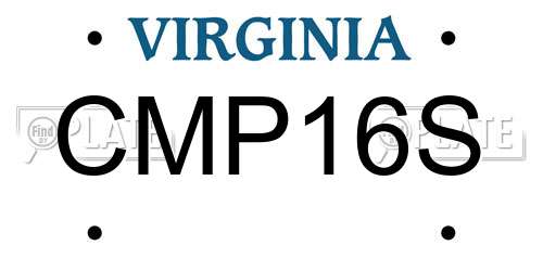 CMP16S Virginia License Plate