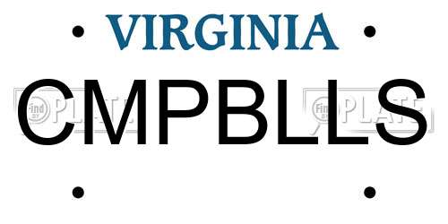 CMPBLLS Virginia License Plate