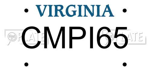 CMPI65 Virginia License Plate