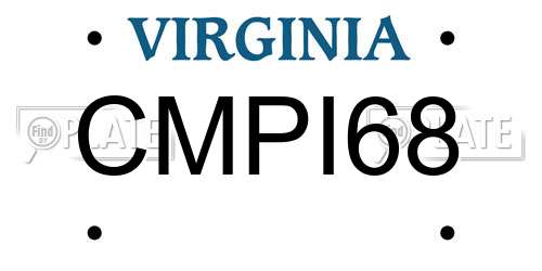 CMPI68 Virginia License Plate