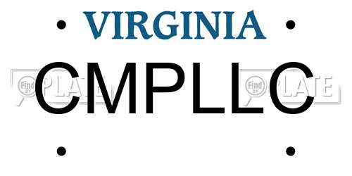CMPLLC Virginia License Plate