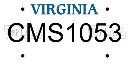 CMS1053 Virginia License Plate