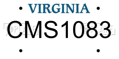 CMS1083 Virginia License Plate