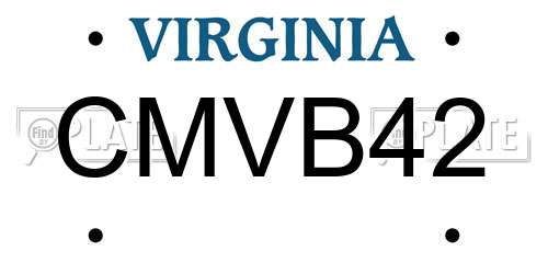 CMVB42 Virginia License Plate