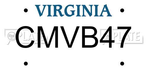 CMVB47 Virginia License Plate