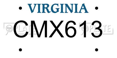 CMX613 Virginia License Plate