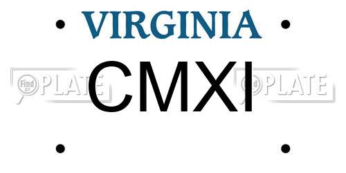 CMXI Virginia License Plate