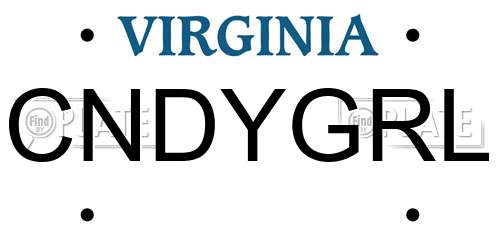 CNDYGRL Virginia License Plate