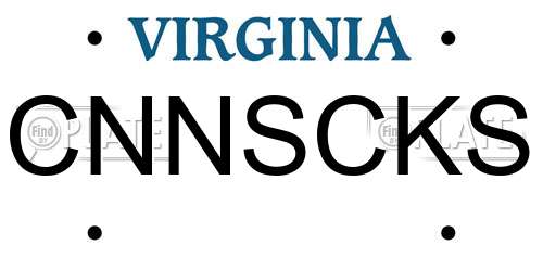 CNNSCKS Virginia License Plate