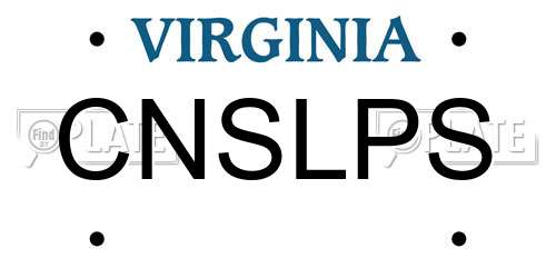CNSLPS Virginia License Plate