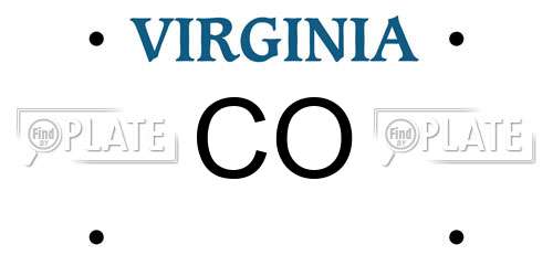 CO Virginia License Plate