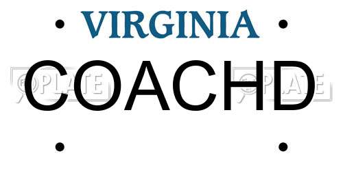 COACHD Virginia License Plate