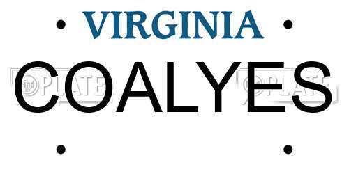 COALYES Virginia License Plate