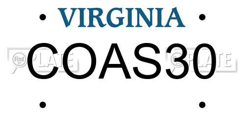 COAS30 Virginia License Plate