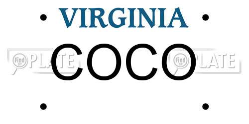 COCO Virginia License Plate