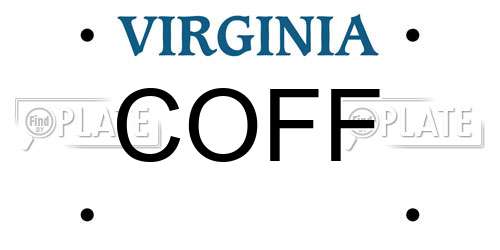 COFF Virginia License Plate