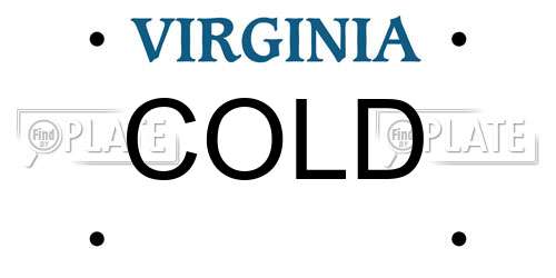 COLD Virginia License Plate