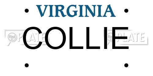COLLIE Virginia License Plate