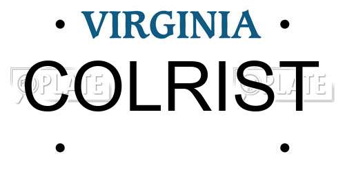COLRIST Virginia License Plate