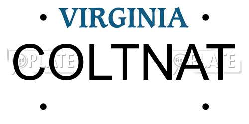 COLTNAT Virginia License Plate