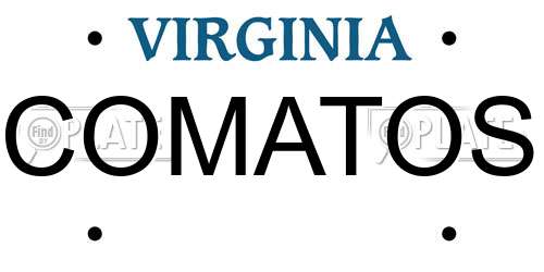 COMATOS Virginia License Plate