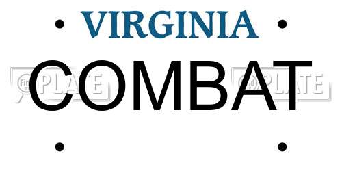 COMBAT Virginia License Plate