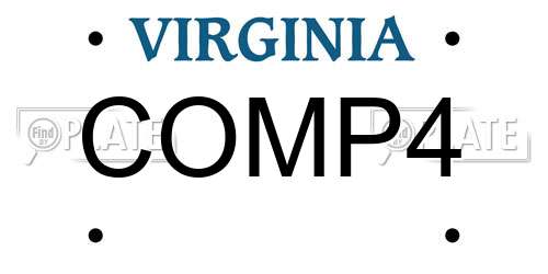 COMP4 Virginia License Plate