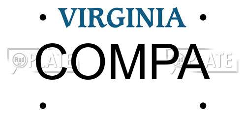 COMPA Virginia License Plate