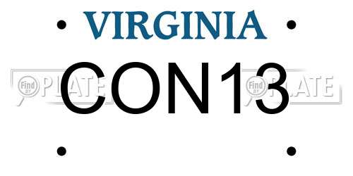 CON13 Virginia License Plate