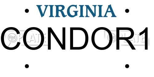 CONDOR1 Virginia License Plate