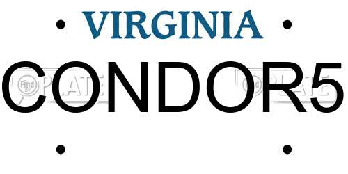 CONDOR5 Virginia License Plate