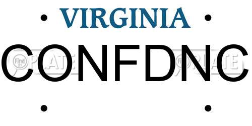 CONFDNC Virginia License Plate