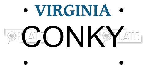 CONKY Virginia License Plate