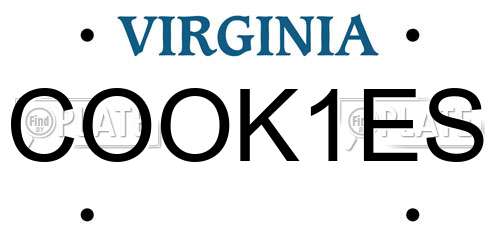 COOK1ES Virginia License Plate