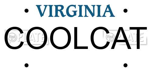 COOLCAT Virginia License Plate
